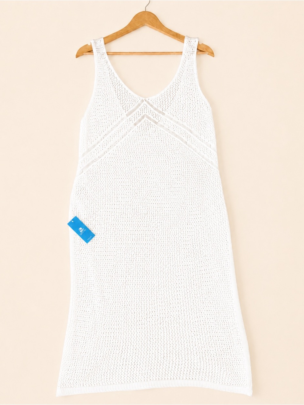 Cupshe White Crochet Tank Swim Cover-Up, Size Large, NWT